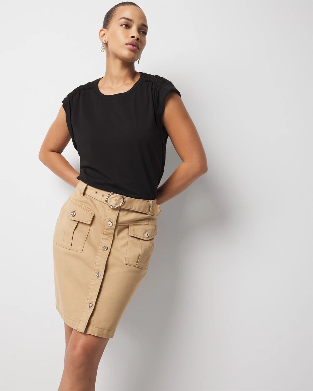 Belted Cargo Mini Skirt | White House Black Market